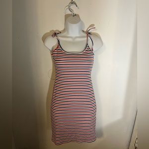 Striped dress with adjustable straps
